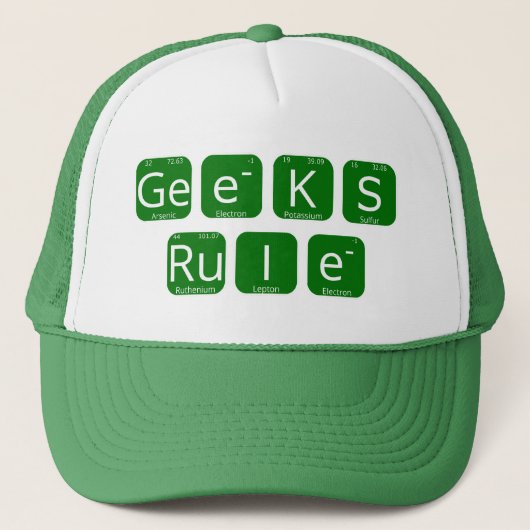 Geeks Regel Periodieke Tabelslogan Trucker Pet (Voorkant)