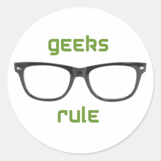 Geeks Rule Eyeglasses Ronde Sticker (Voorkant)