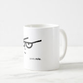 "Geeks Rule" grappig uitziend gezicht met Eyeglass Koffiemok (Voorkant rechts)