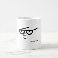 "Geeks Rule" grappig uitziend gezicht met Eyeglass