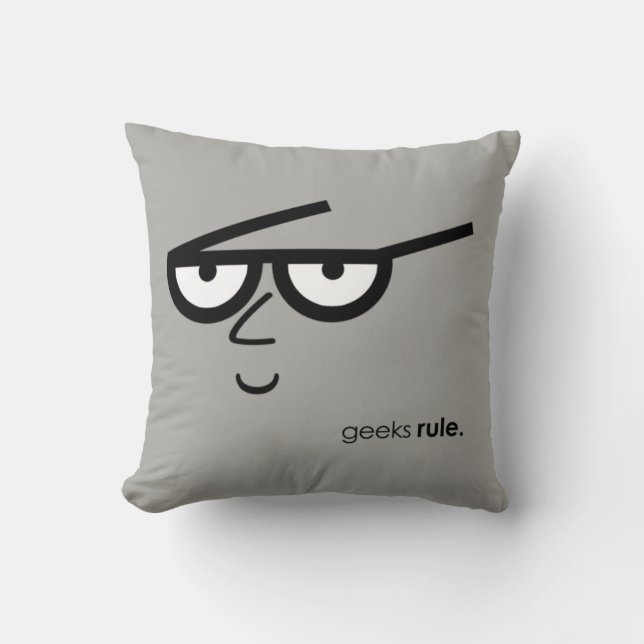 "Geeks Rule" grappig uitziend gezicht met Eyeglass Kussen (Voorkant)