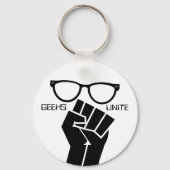 Geeks verenigen zich! Button Sleutelhanger (Voorkant)