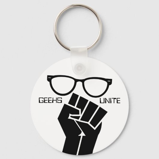 Geeks verenigen zich! Button Sleutelhanger (Voorkant)