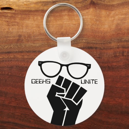 Geeks verenigen zich! Button Sleutelhanger (Voorkant)