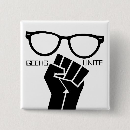 Geeks verenigen zich! Knoop Vierkante Button 5,1 Cm (Voorkant)