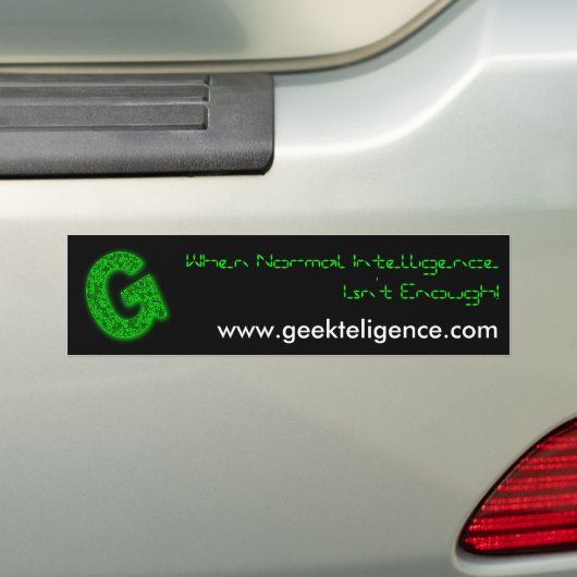 GeekTeligence Bumpersticker (Op auto)