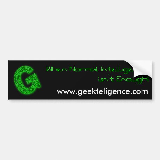 GeekTeligence Bumpersticker (Voorkant)