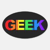 Geeky and Queer as. Ovale Sticker (Voorkant)