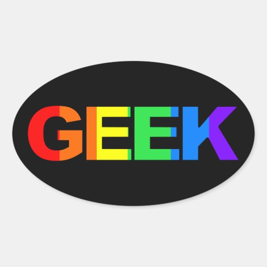 Geeky and Queer as. Ovale Sticker (Voorkant)