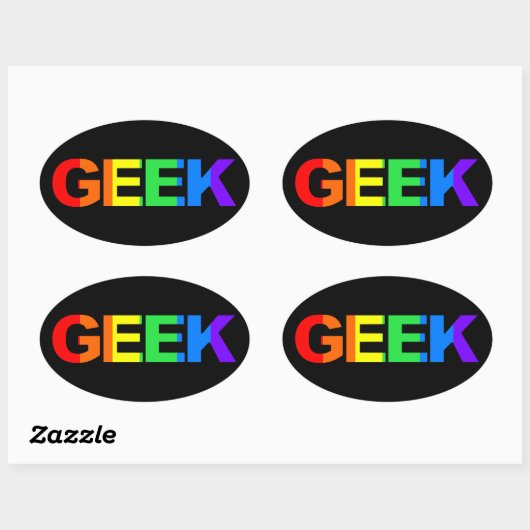 Geeky and Queer as. Ovale Sticker (Vel)