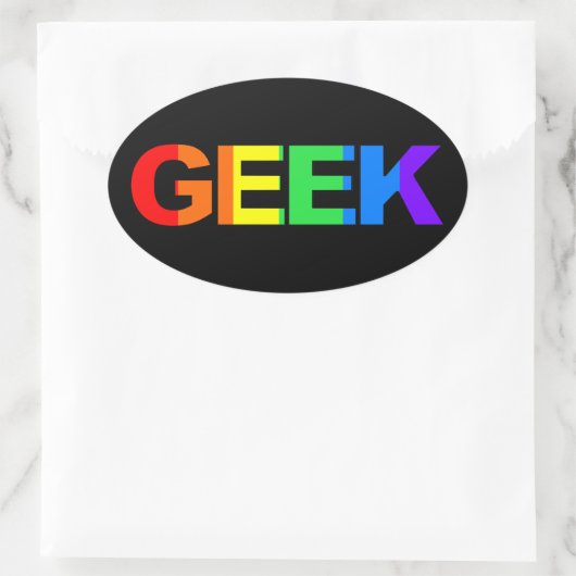 Geeky and Queer as. Ovale Sticker (Tas)