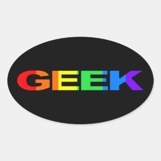 Geeky and Queer as. Ovale Sticker