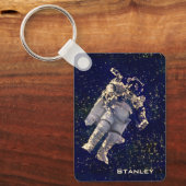 Geeky Astronaut in de ruimte voor zijn persoonlijk Sleutelhanger (Voorkant)