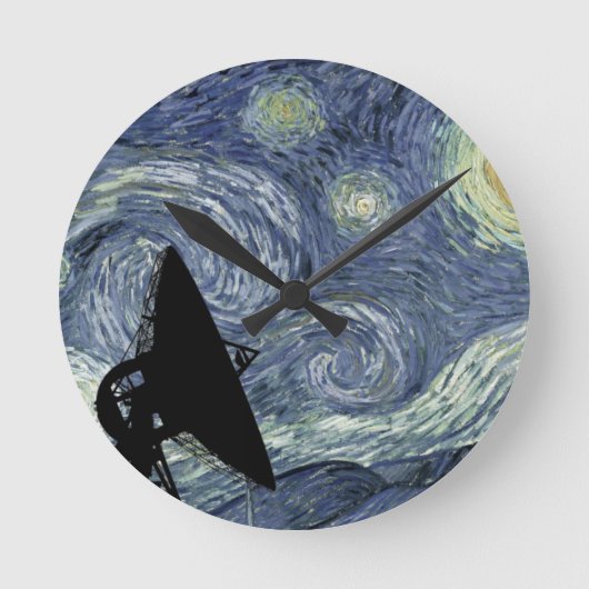 Geeky Astronomy Clock Ronde Klok (Voorkant)