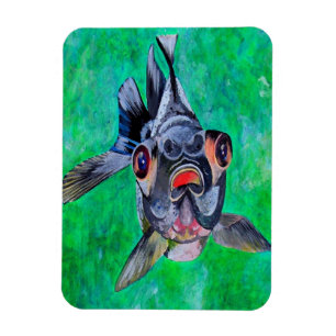 Geeky Blackmoor Goldfish met telescopische ogen Magneet