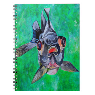 Geeky Blackmoor Goldfish met telescopische ogen Notitieboek