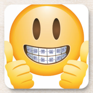 Geeky Braces Emoji Bier Onderzetter