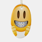 Geeky Braces Emoji Keramisch Ornament (Rechts)
