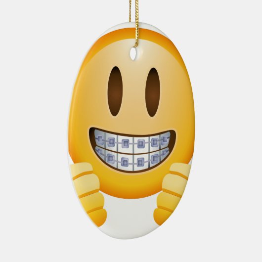 Geeky Braces Emoji Keramisch Ornament (Rechts)