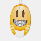 Geeky Braces Emoji Keramisch Ornament (Links)