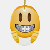 Geeky Braces Emoji Keramisch Ornament (Voorkant)
