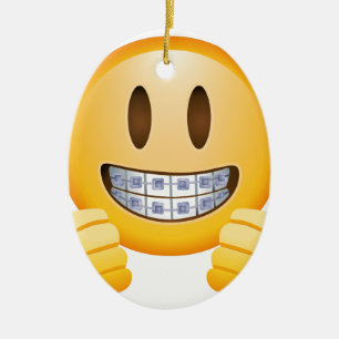 Geeky Braces Emoji Keramisch Ornament