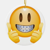 Geeky Braces Emoji Keramisch Ornament (Voorkant)
