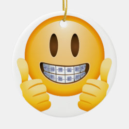 Geeky Braces Emoji Keramisch Ornament