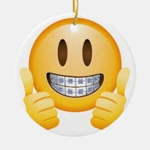 Geeky Braces Emoji Keramisch Ornament