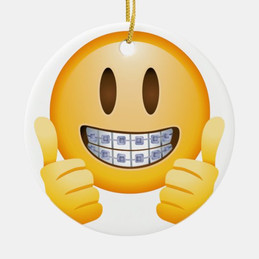 Geeky Braces Emoji Keramisch Ornament (Voorkant)