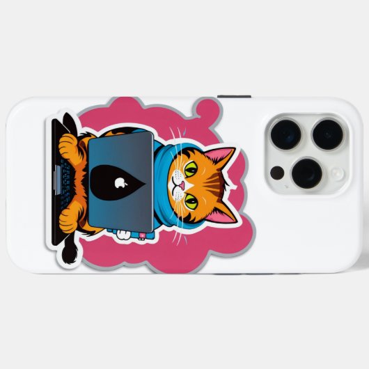 Geeky Cat serie Case-Mate iPhone Case (Achterkant (horizontaal))