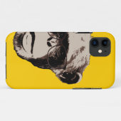 Geeky Chimp in Glasses Yellow iPhone 5 Hoesje (Achterkant (horizontaal))