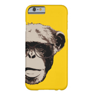 Geeky Chimp in Glasses Yellow iPhone 6 hoesje