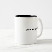 Geeky Control Alt Del Vergaderingen Tweekleurige Koffiemok (Voorkant rechts)