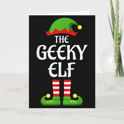 Geeky Elf Family Matching Group Christmas Geek  Kaart (Voorkant)