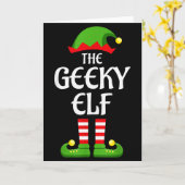 Geeky Elf Family Matching Group Christmas Geek  Kaart (Gele Bloem)