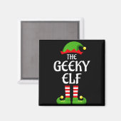 Geeky Elf Family Matching Group Christmas Geek Magneet (Voorkant / Achterkant)