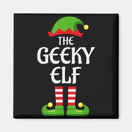 Geeky Elf Family Matching Group Christmas Geek Magneet (Voorkant)