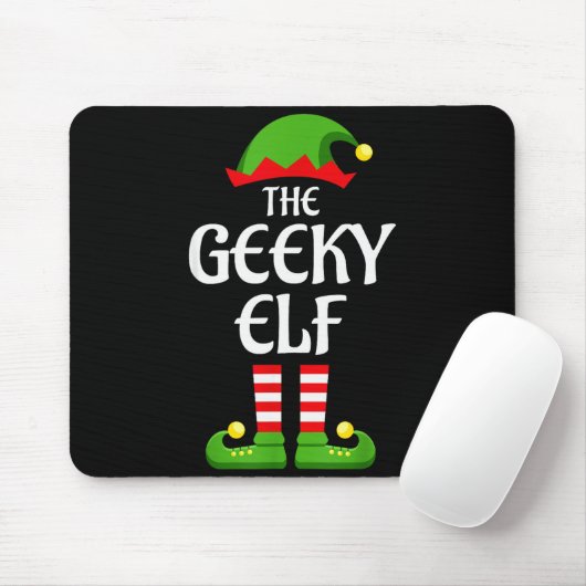 Geeky Elf Family Matching Group Christmas Geek  Muismat (Met muis)