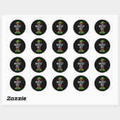 Geeky Elf Family Matching Group Christmas Geek Ronde Sticker (Vel)