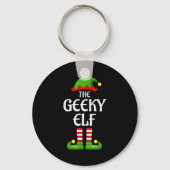 Geeky Elf Family Matching Group Christmas Geek Sleutelhanger (Voorkant)