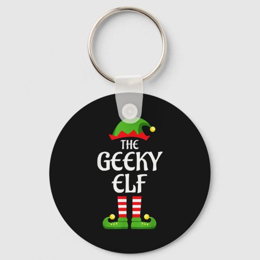 Geeky Elf Family Matching Group Christmas Geek Sleutelhanger (Voorkant)