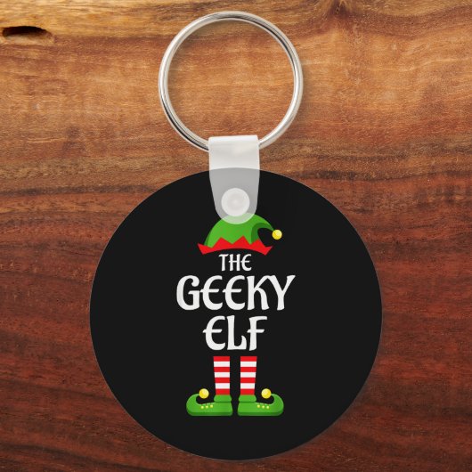 Geeky Elf Family Matching Group Christmas Geek Sleutelhanger (Voorkant)