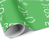 Geeky Emoticon Kerstmis, groen gevlekt Cadeaupapier (Rol Hoek)