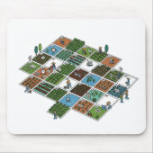 Geeky Farming Grid – Landbouw ontmoet AI-muis Muismat (Voorkant)