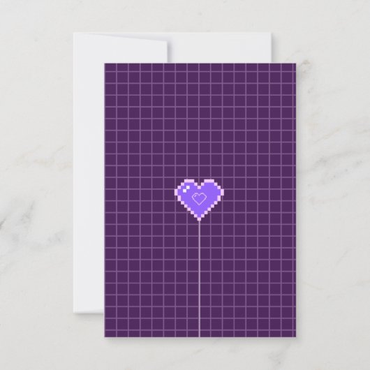 Geeky Gamer Schattig Nerdy Pixelated Paarse Nerdy Save The Date (Achterkant)