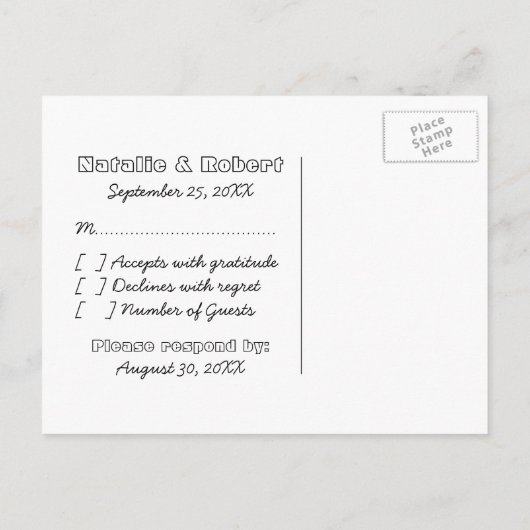 Geeky Gamers RSVP Briefkaart (Donker) (Achterkant)