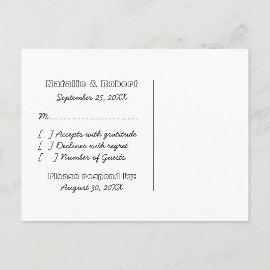 Geeky Gamers RSVP Briefkaart Donker (blauw/roze) (Achterkant)