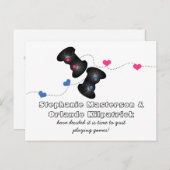 Geeky Gamers sparen de Datum Briefkaart donkerblau (Voorkant / Achterkant)