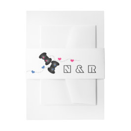 Geeky Gamers Weddenschap Belly Bands Donk Roze Bla Uitnodigingen Wikkel